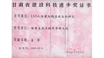 2009甘肅省建設(shè)科技進步一等獎